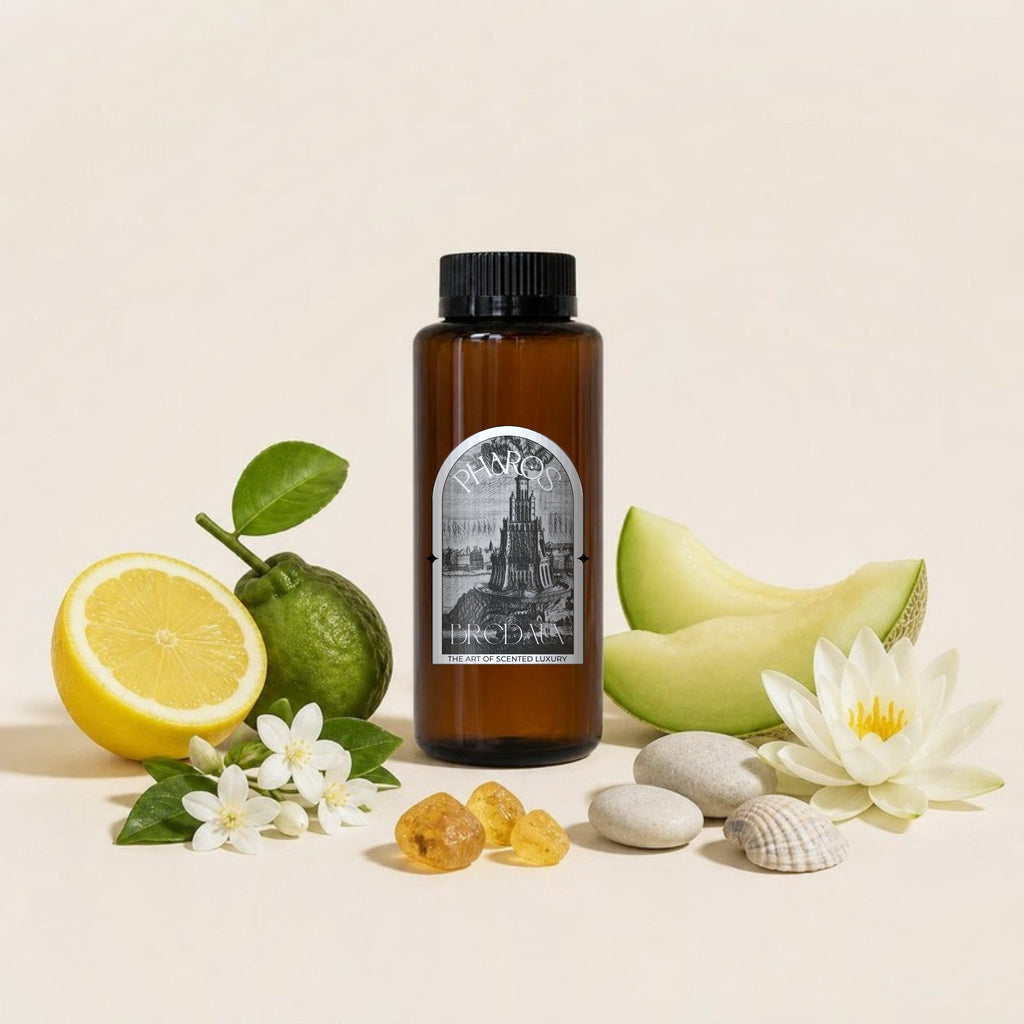 BREDAUX Pharos geurolie met citroen, bergamot, zeebries, jasmijn, waterlelie, meloen, amber en musk
