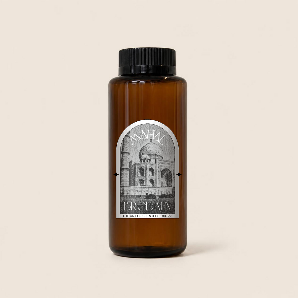 BREDAUX Mahal geurolie in amberkleurige glazen fles voor koude-luchtdiffusers